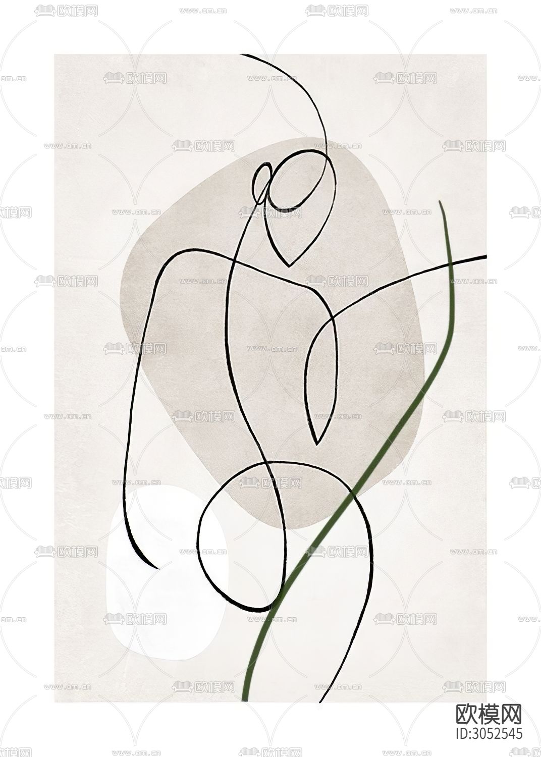 抽象挂画 艺术画 装饰画贴图下载（渲染图2）