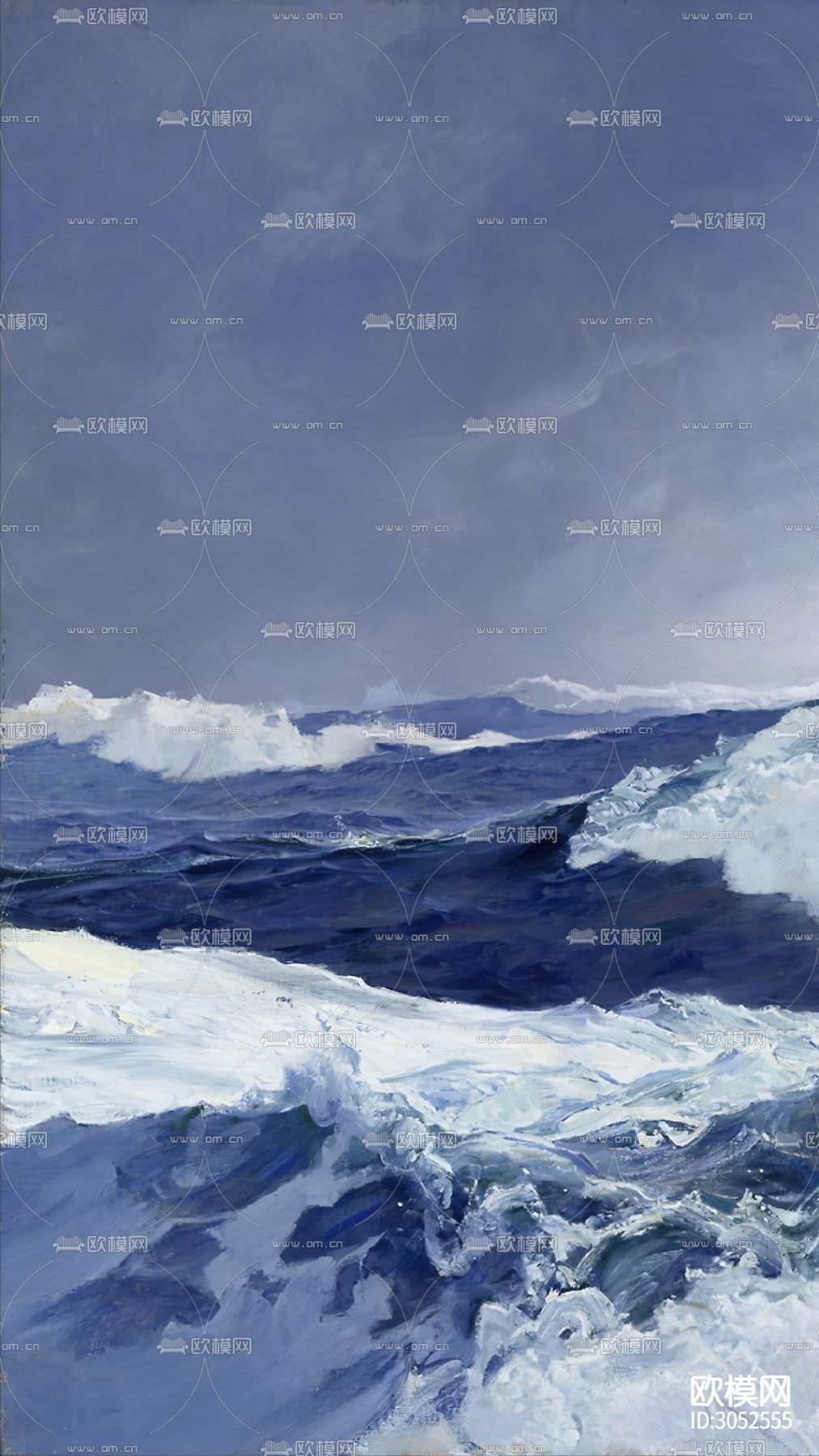 抽象挂画 植物画 海浪画贴图下载（渲染图8）