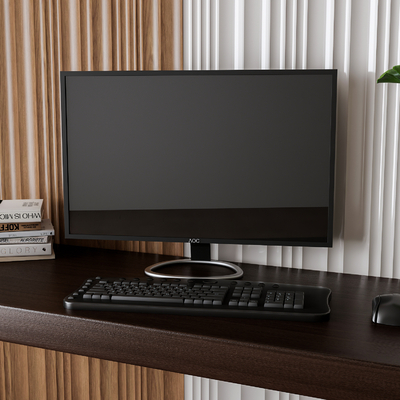  现代电脑显示屏 鼠标键盘su模型 