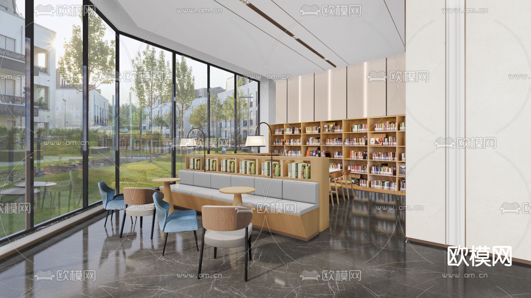 公寓楼门厅su模型下载（渲染图3）