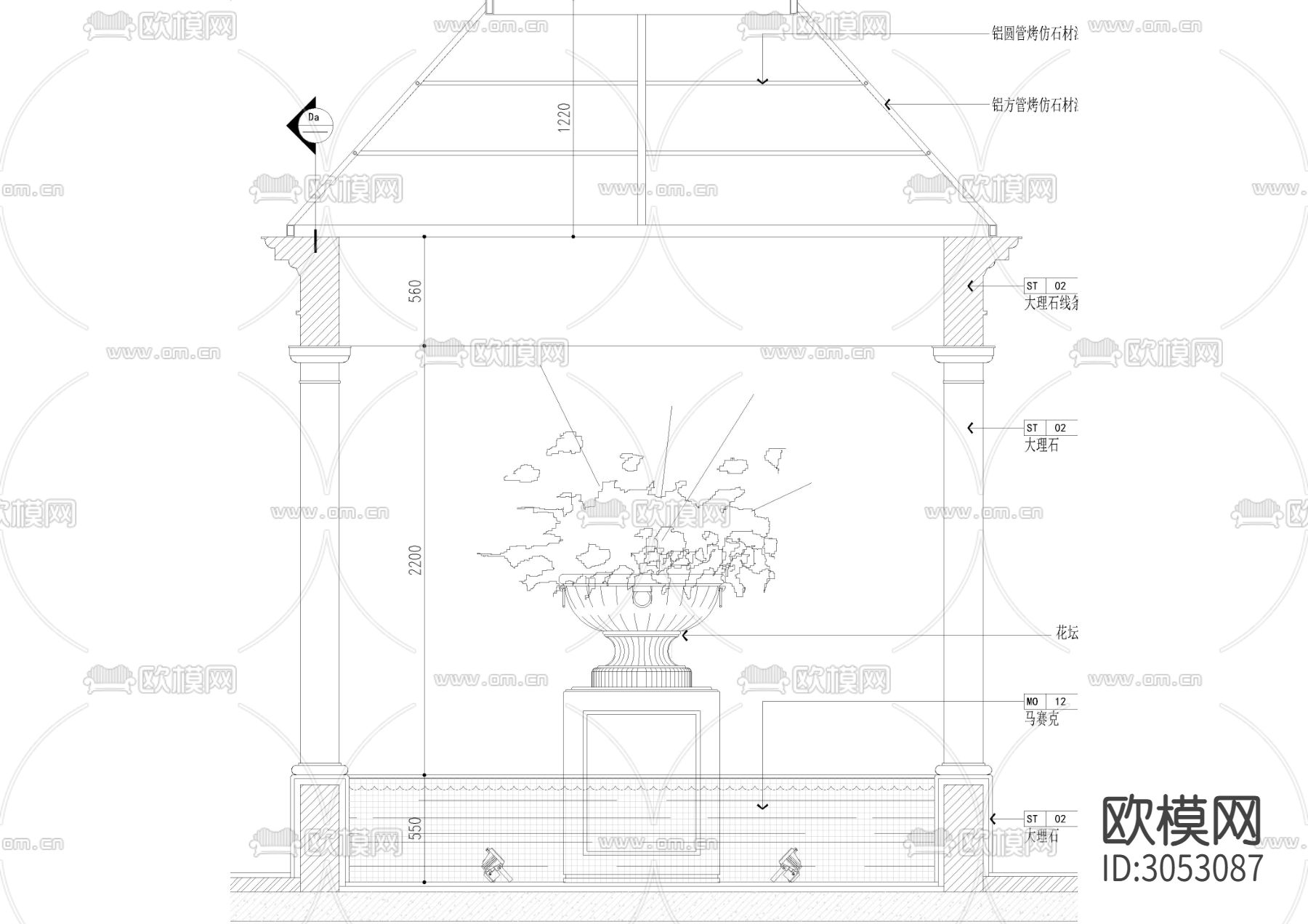 室内通用节点详图 卫生间 家具 水景等cad大样图下载（渲染图1）