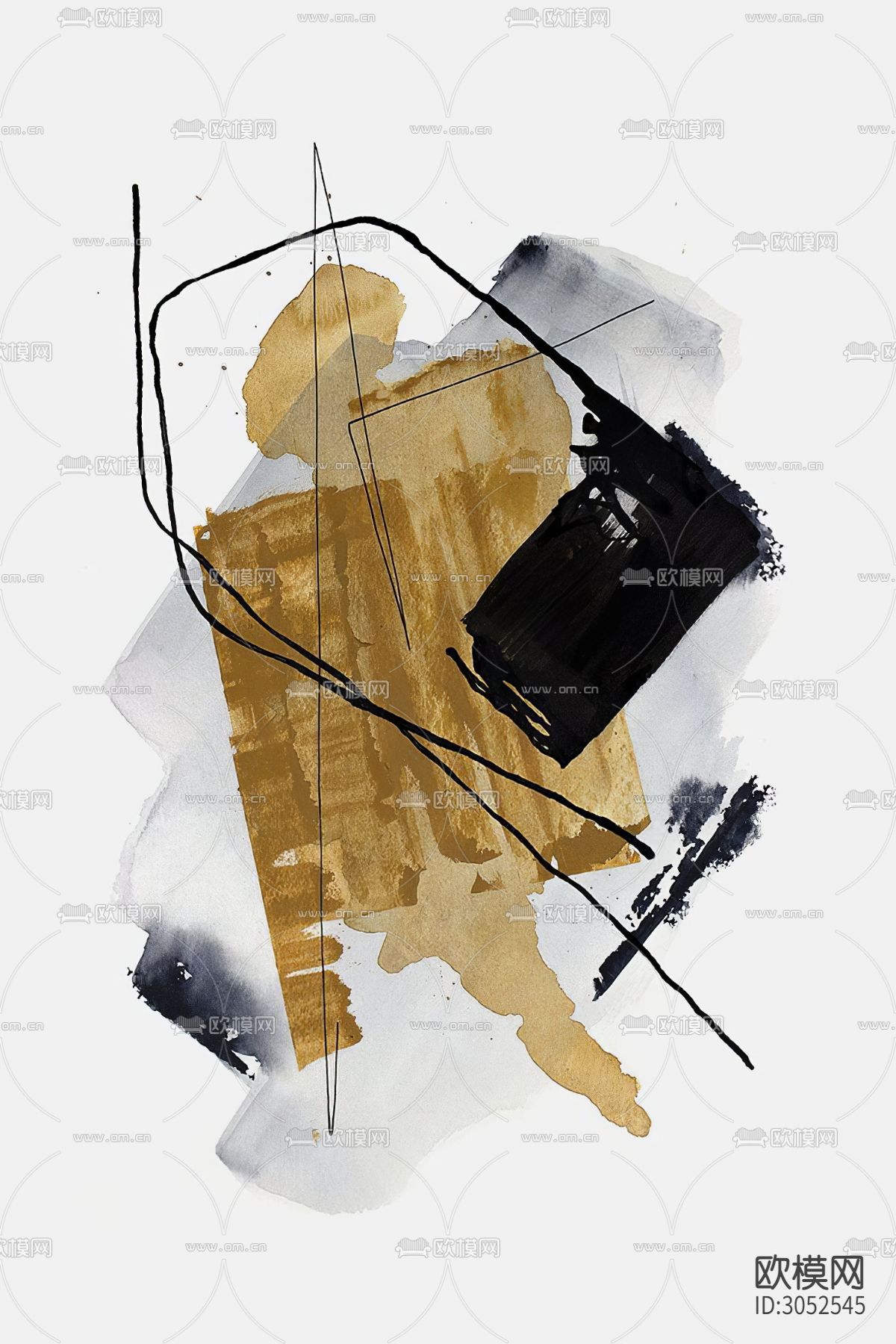 抽象挂画 艺术画 装饰画贴图下载（渲染图6）