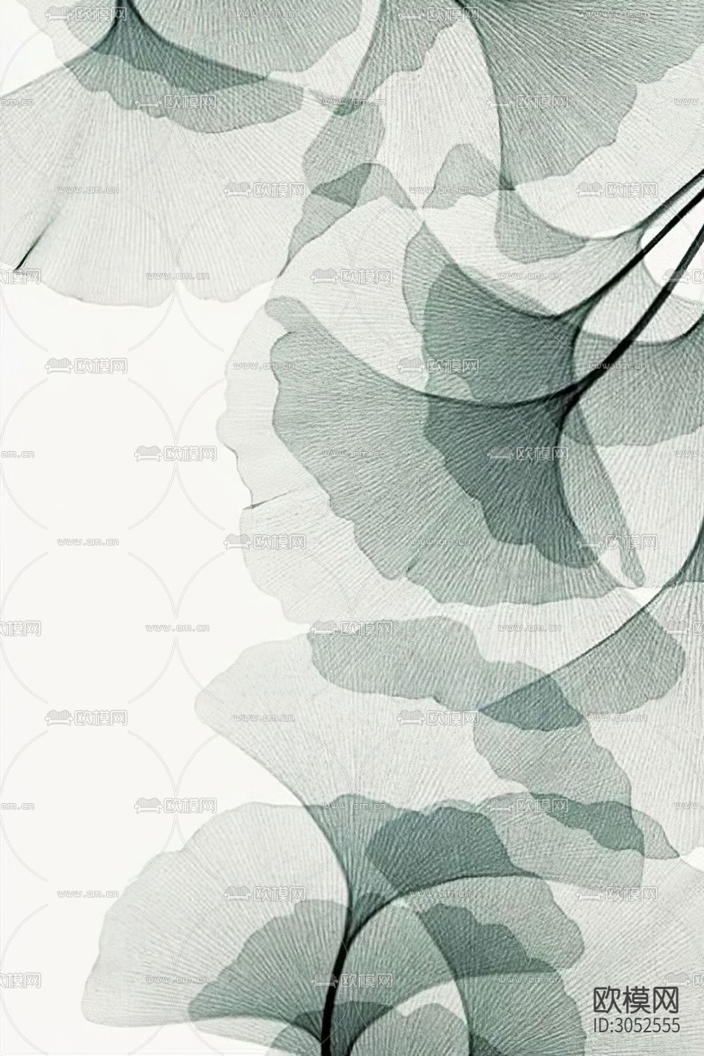 抽象挂画 植物画 海浪画贴图下载（渲染图7）