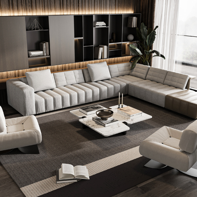  Minotti组合沙发su模型 