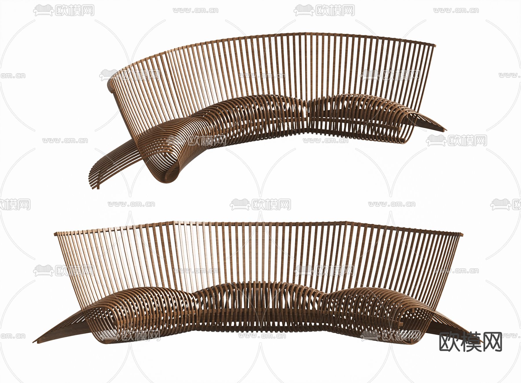 户外椅 弧形椅 公共椅3d模型下载