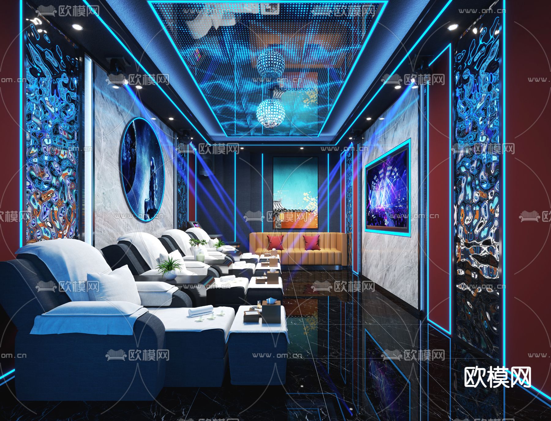 K歌房 足浴包厢3d模型下载