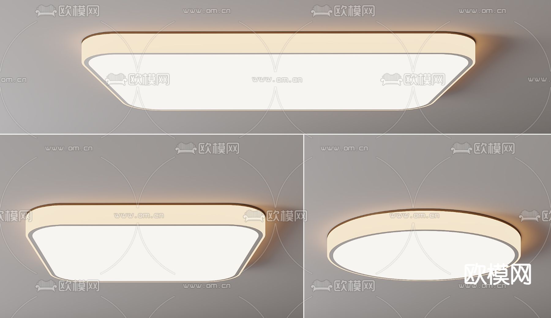 奶油风吸顶灯su模型下载