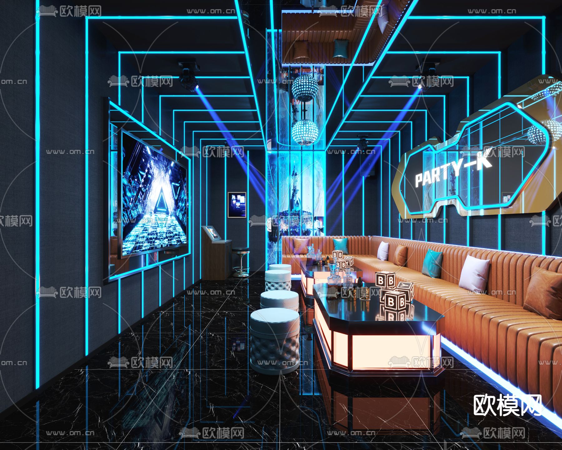 KTV包厢 酒吧 夜总会3d模型下载