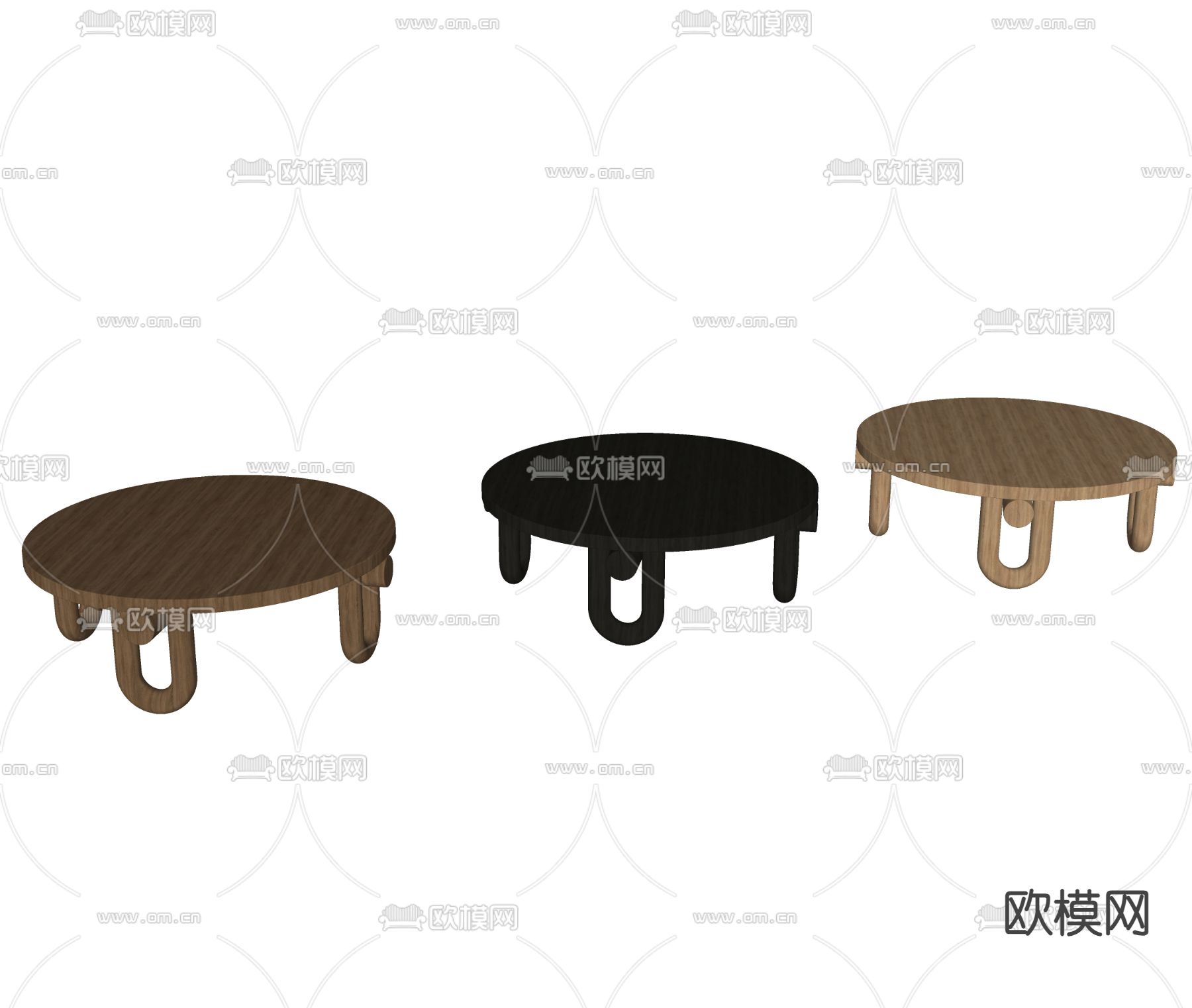 侘寂风茶几su模型下载（渲染图2）