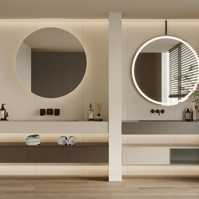  洗手台 镜柜 浴室柜su模型 