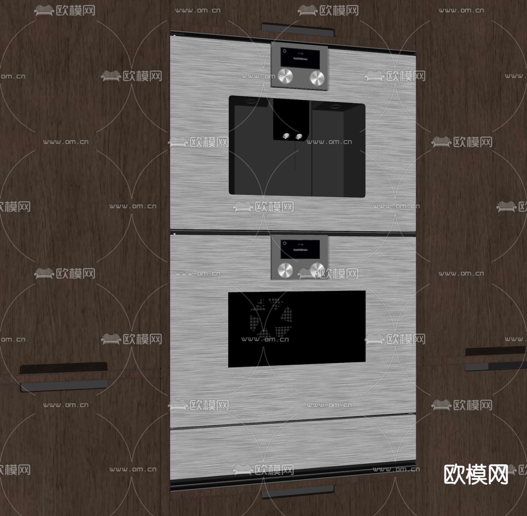 嵌入式烤箱su模型下载（渲染图2）