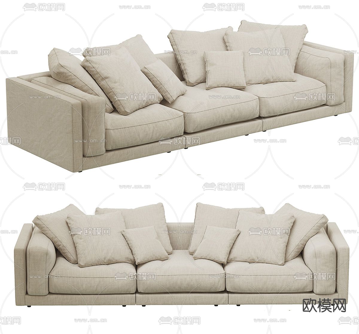 Flexform 多人沙发su模型下载（渲染图1）
