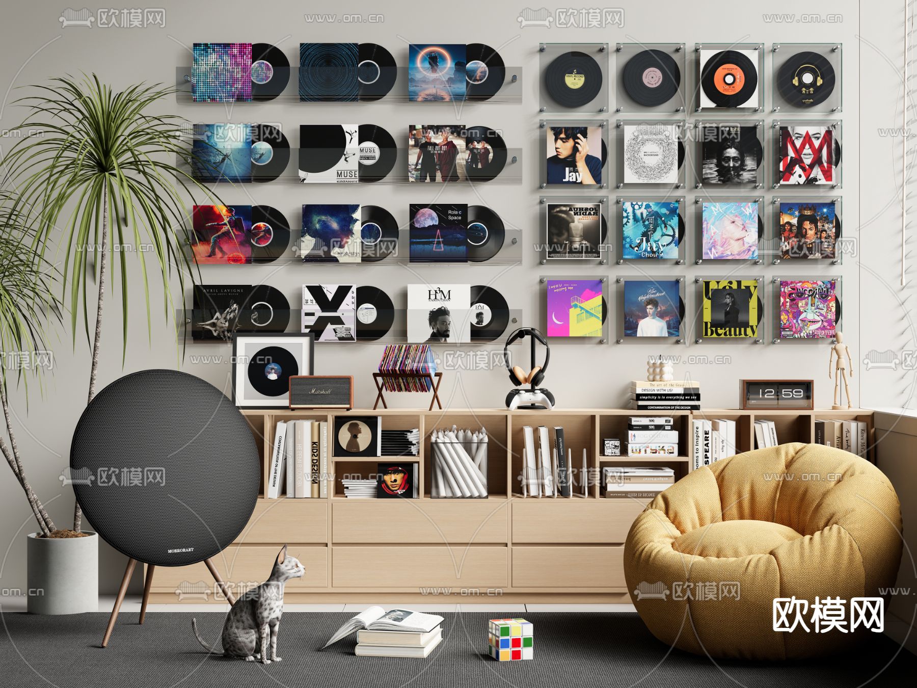 黑胶唱片 专辑CD 音响 收音机 3d模型下载