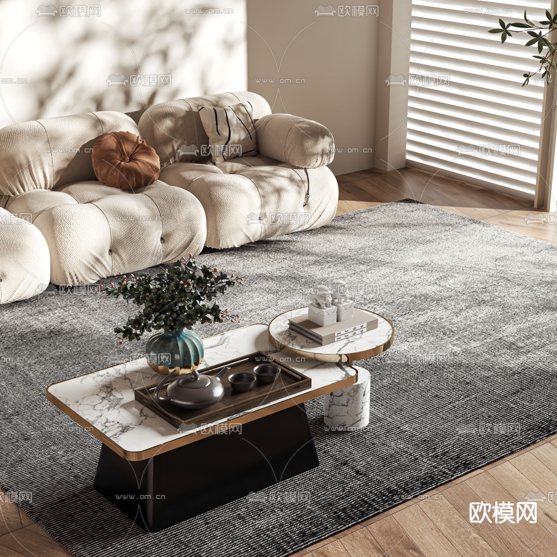 子母茶几3d模型下载