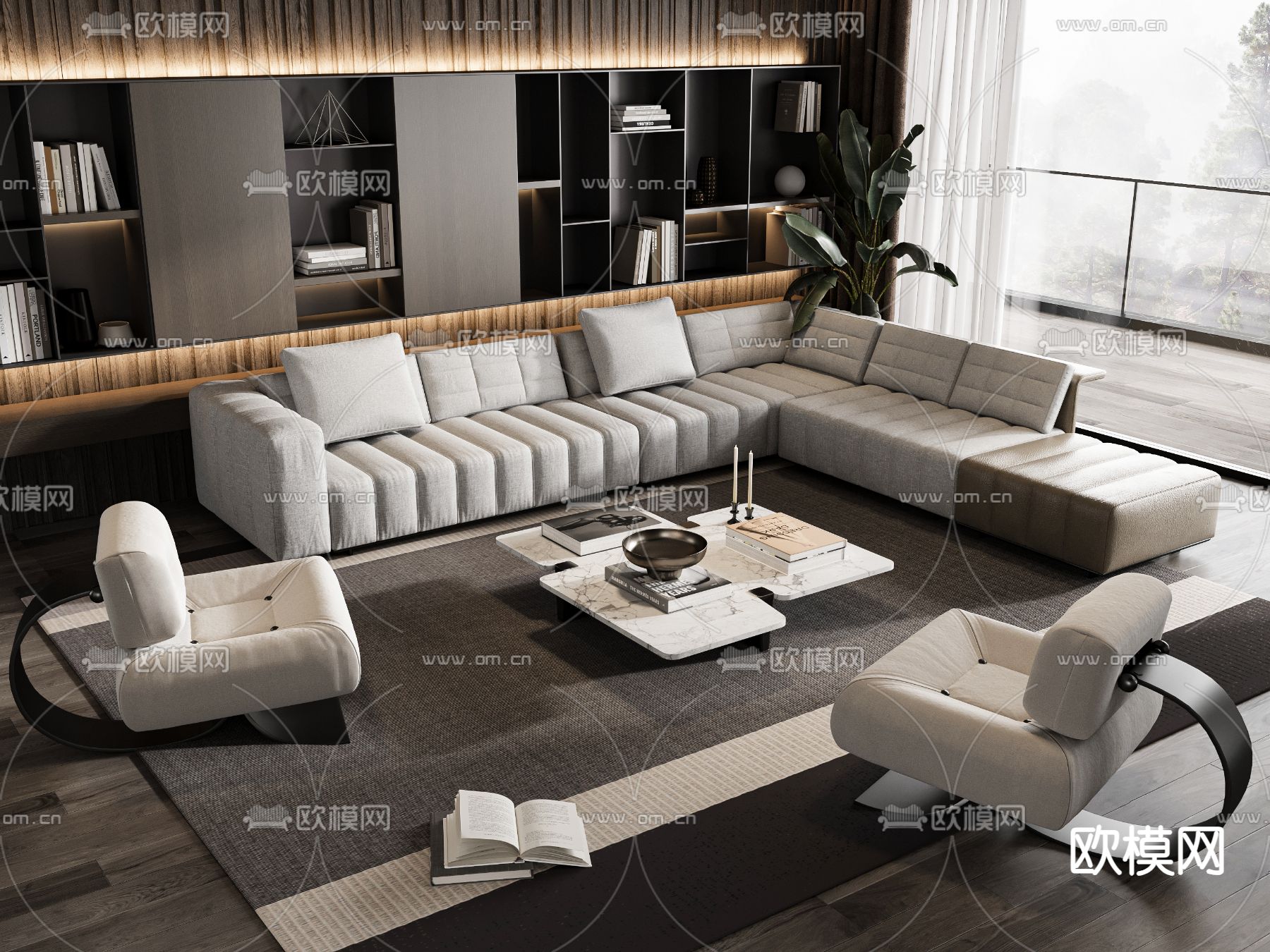 Minotti 组合沙发3d模型下载