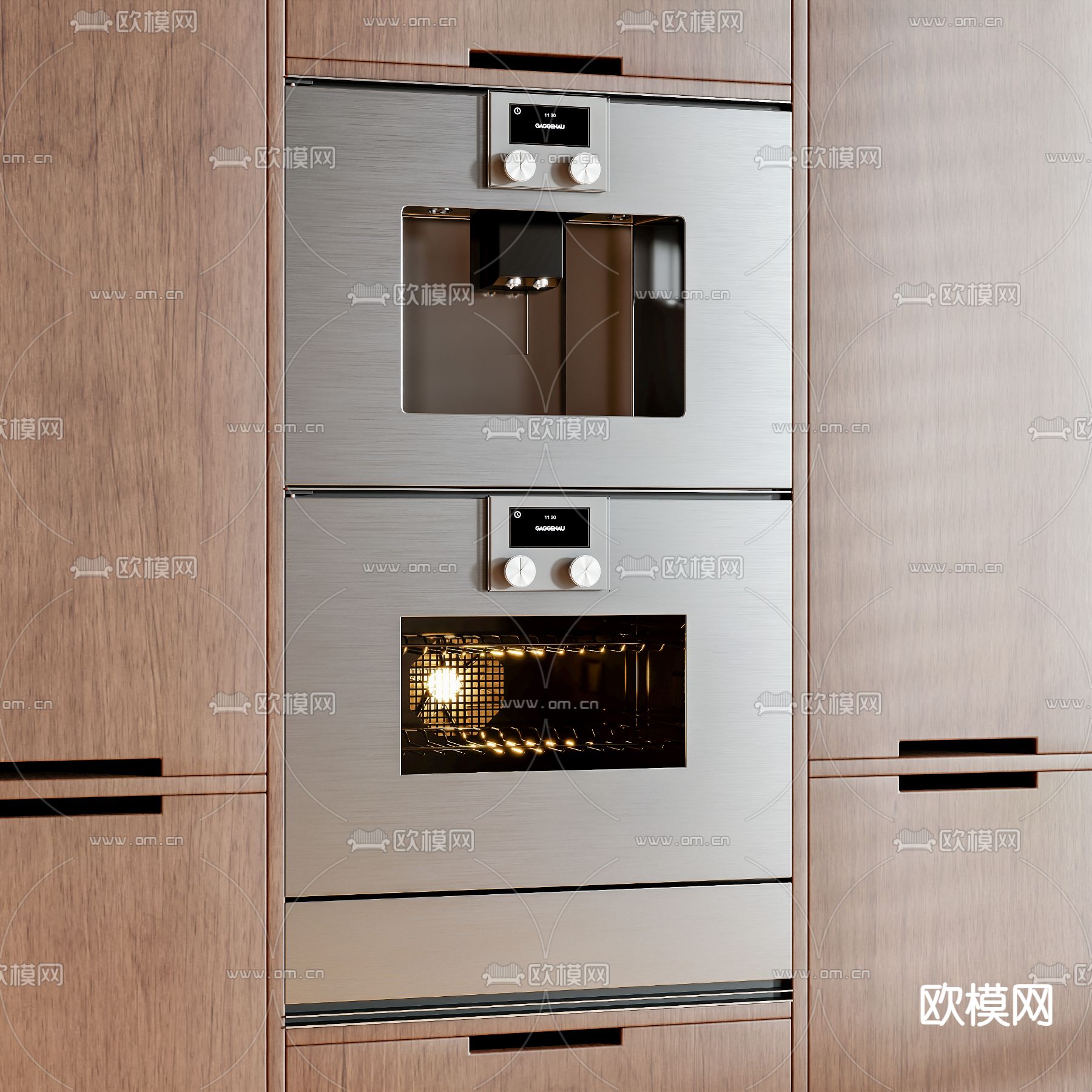 嵌入式烤箱su模型下载（渲染图1）