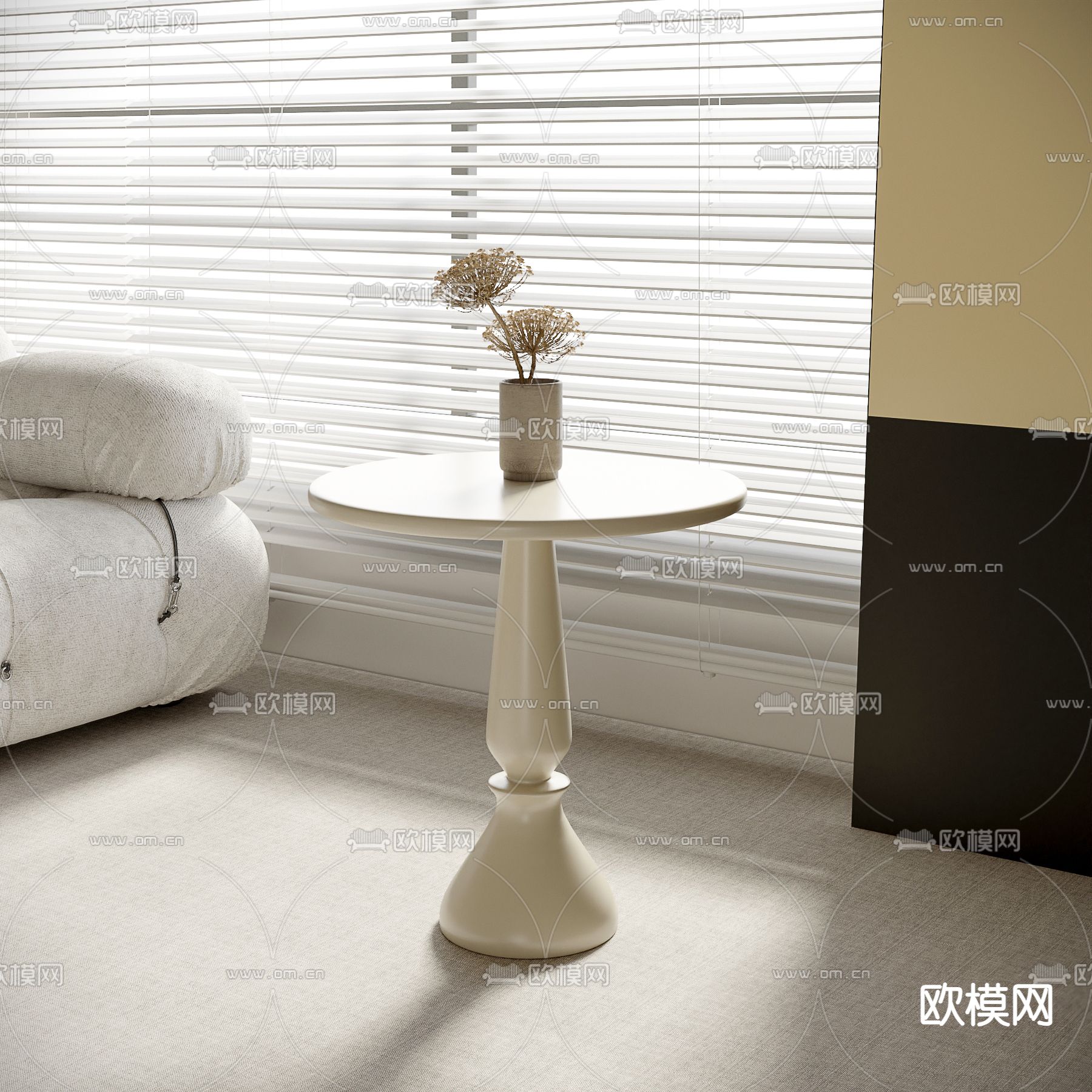 圆几 边几 角几3d模型下载