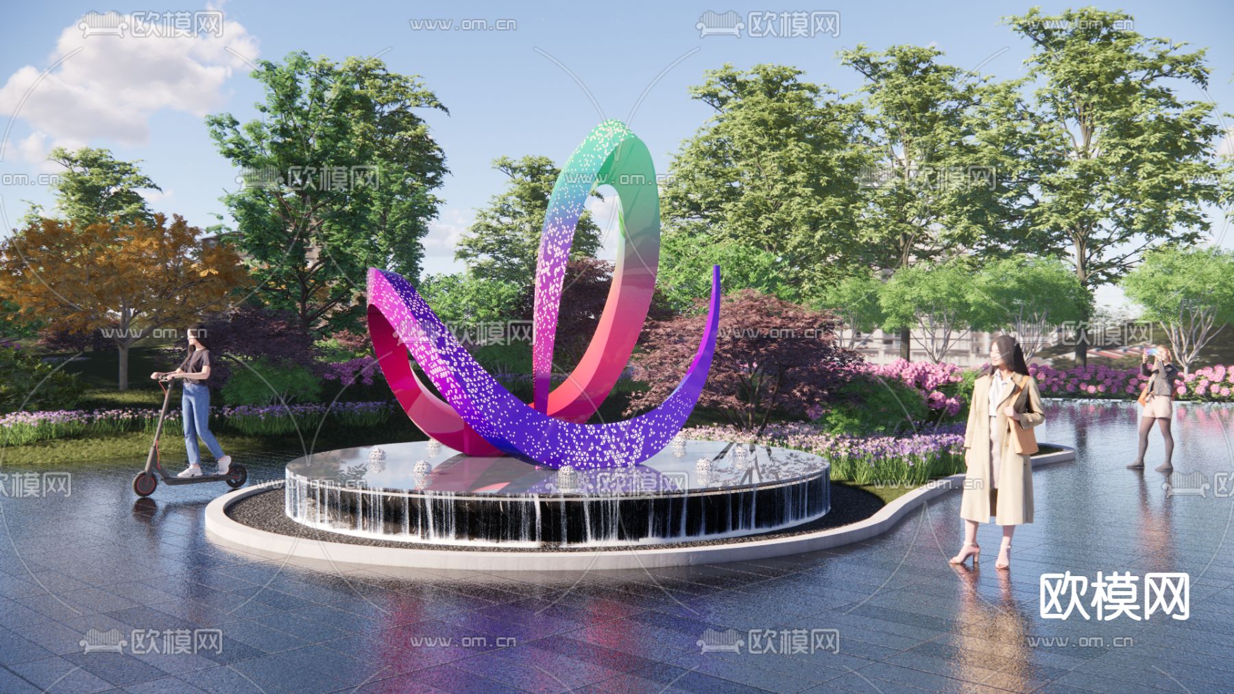 现代水景异形 雕塑小品 绿地广场小品su模型下载_ID15079756_sketchup模型下载-欧模网