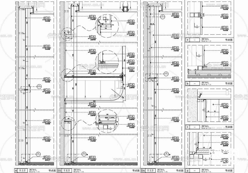 辦公樓大堂及公區(qū)電梯廳 大堂 電梯廳 公區(qū) 走道 衛(wèi)生cad施工圖下載(渲染圖10)