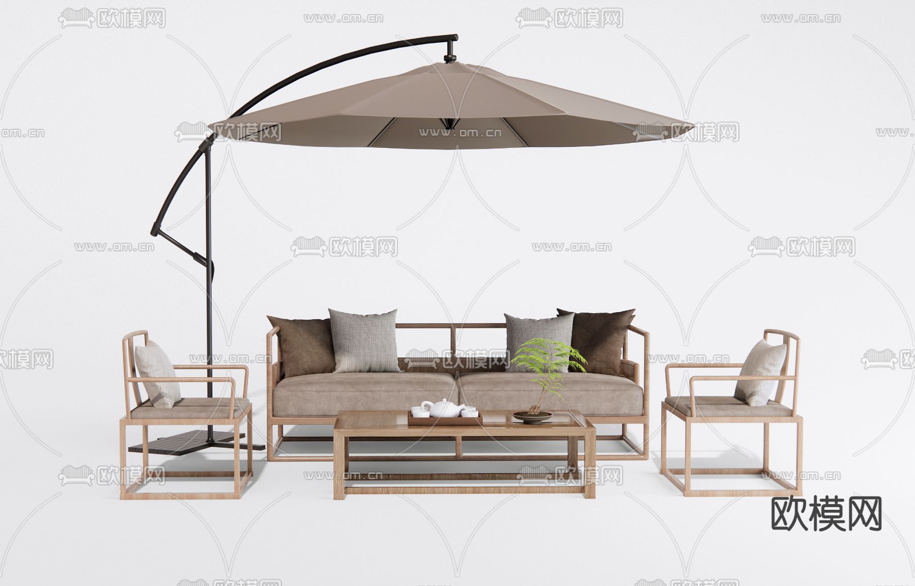 户外沙发茶 庭院沙发3d模型下载