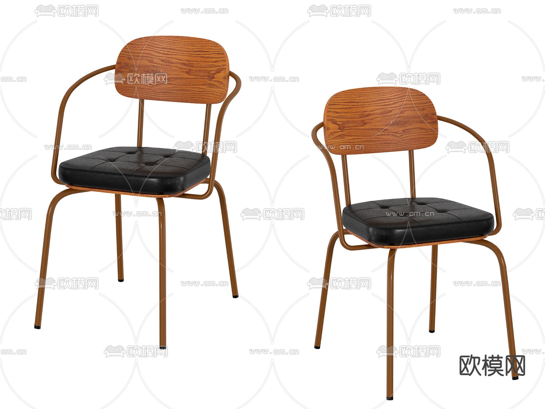 北欧椅子 皮革餐椅3d模型下载