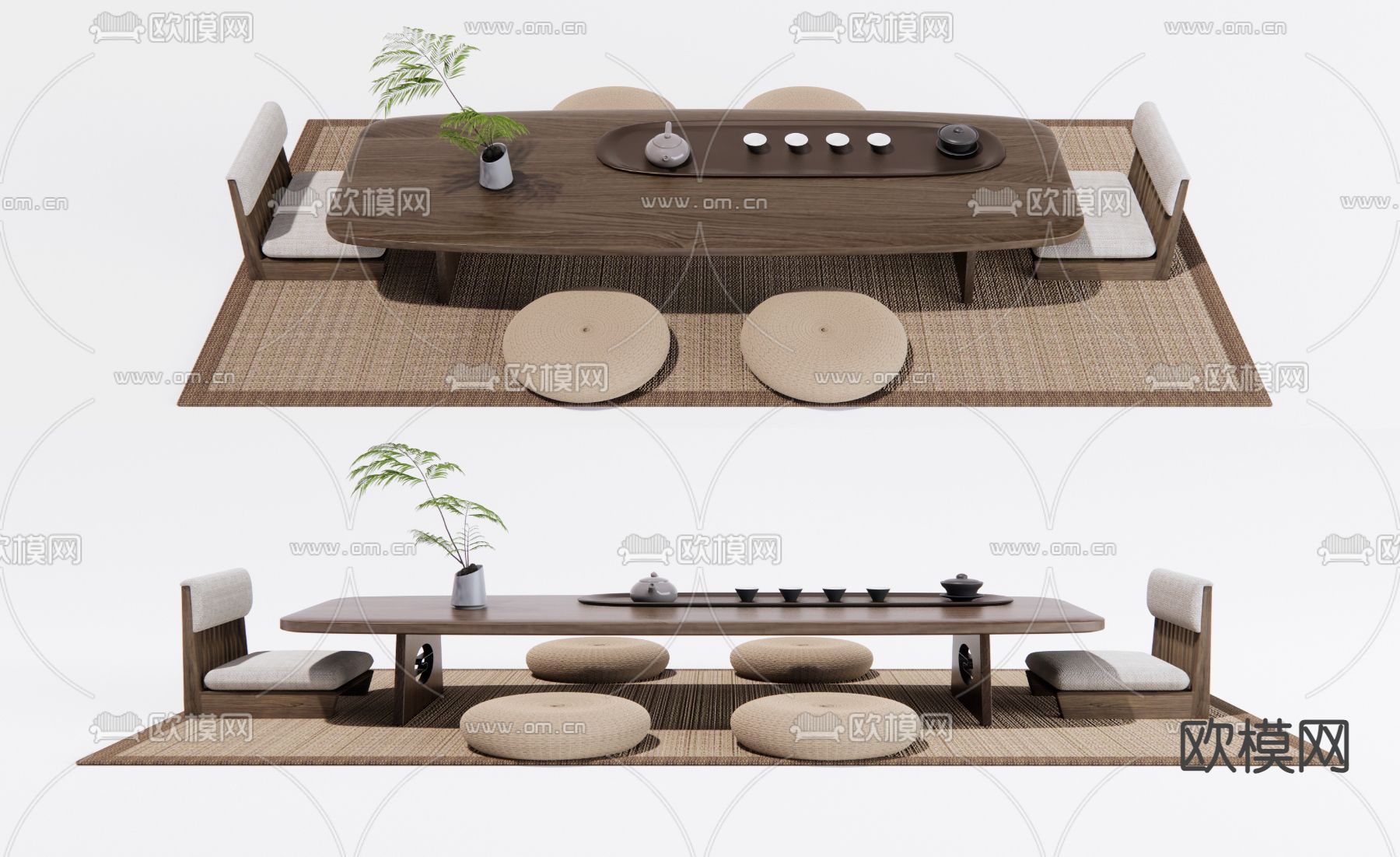 日式茶桌 榻榻米茶台3d模型下载