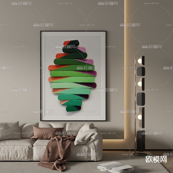 立体画 抽象画 装饰画3d模型下载