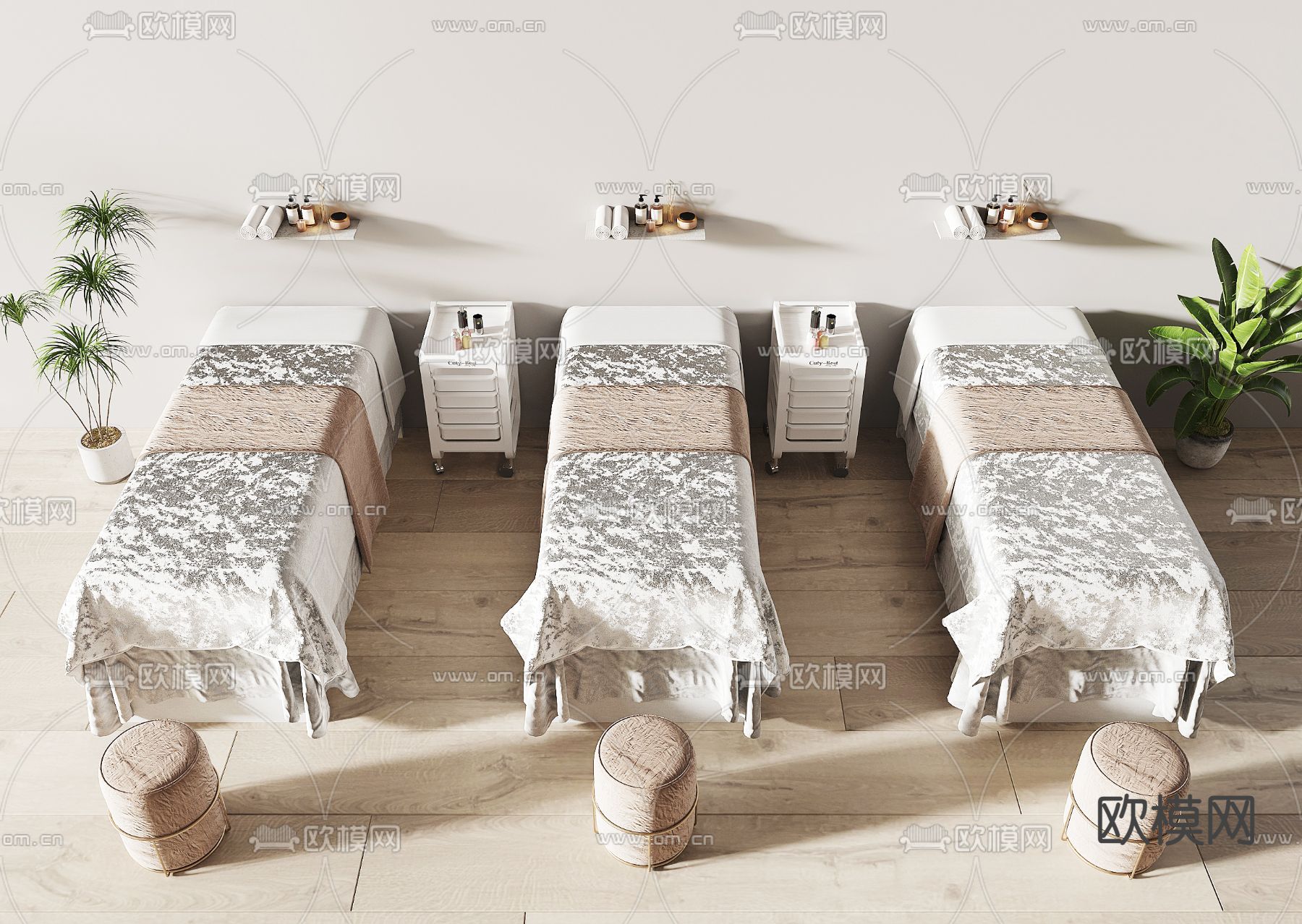 美容院按摩床 护理床 理疗床 美容床3d模型下载