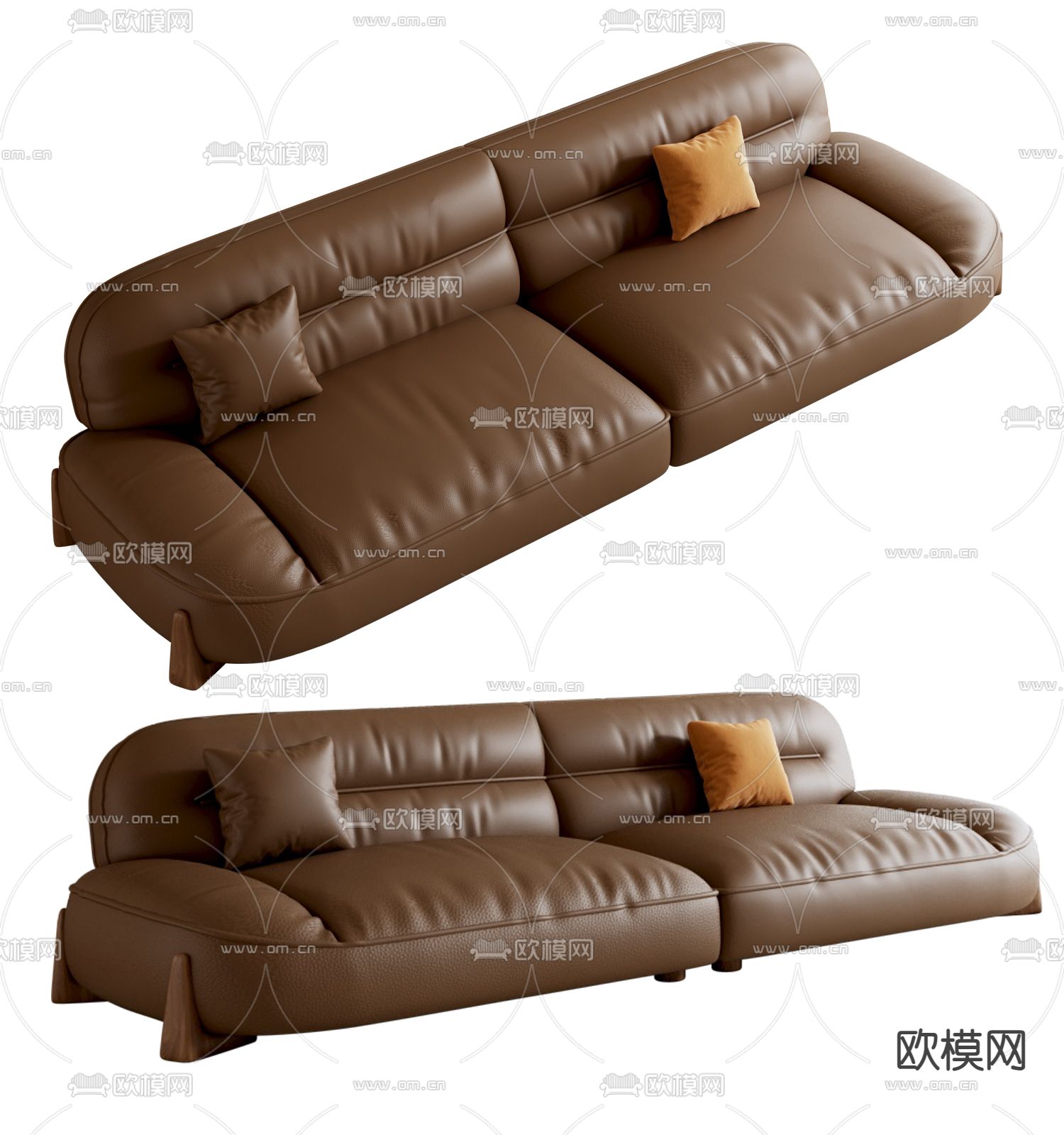 双人沙发 皮革沙发3d模型下载