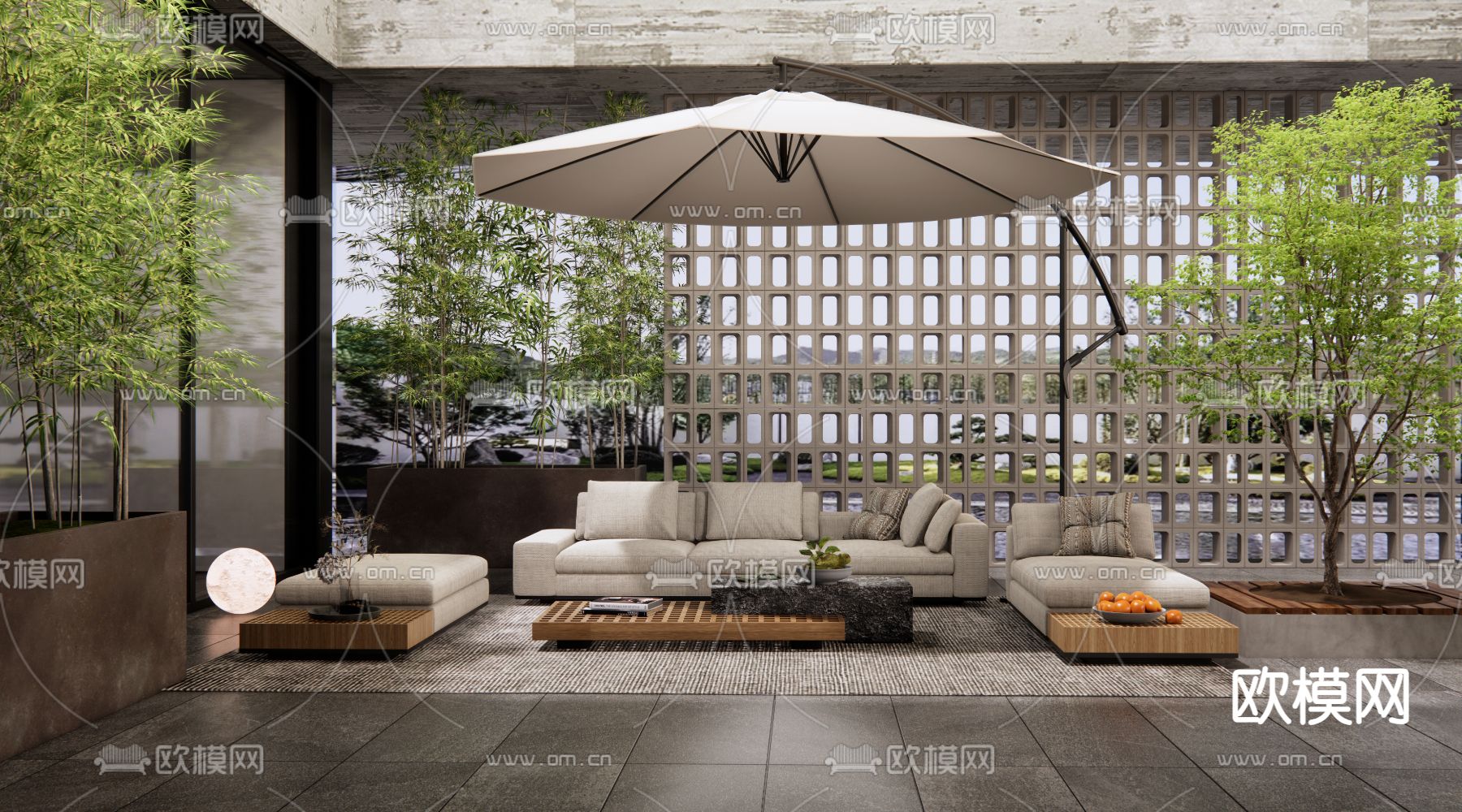 户外沙发 庭院沙发 组合沙发3d模型下载