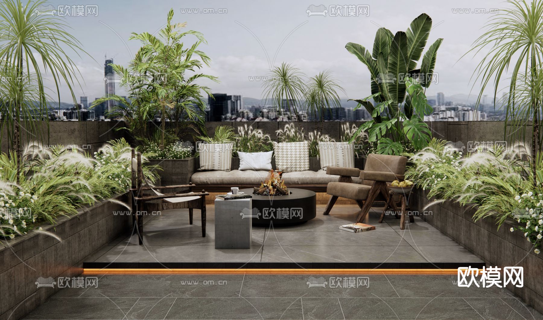 阳台 露台 屋顶花园3d模型下载