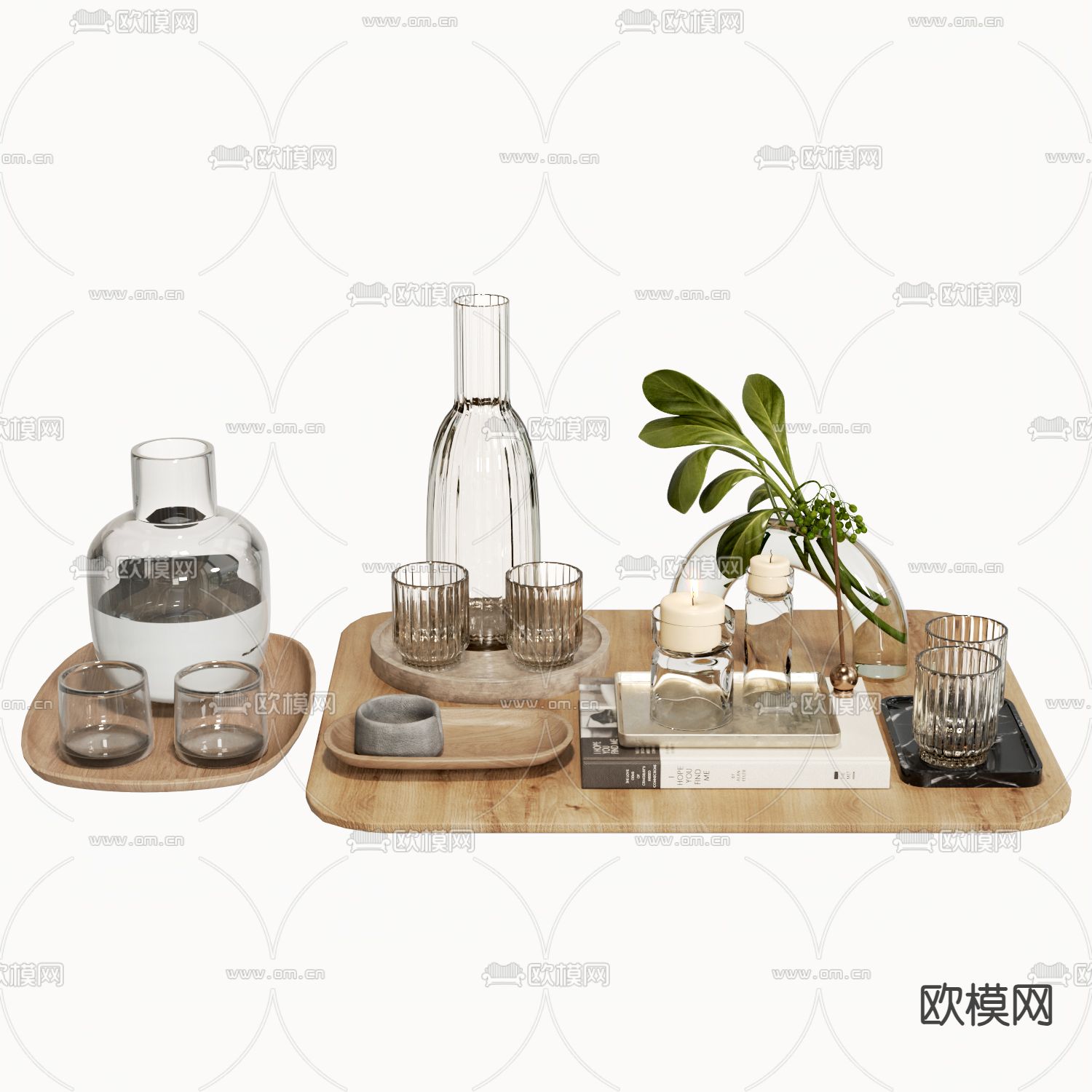 水杯摆件 茶具 玻璃杯3d模型下载（渲染图2）