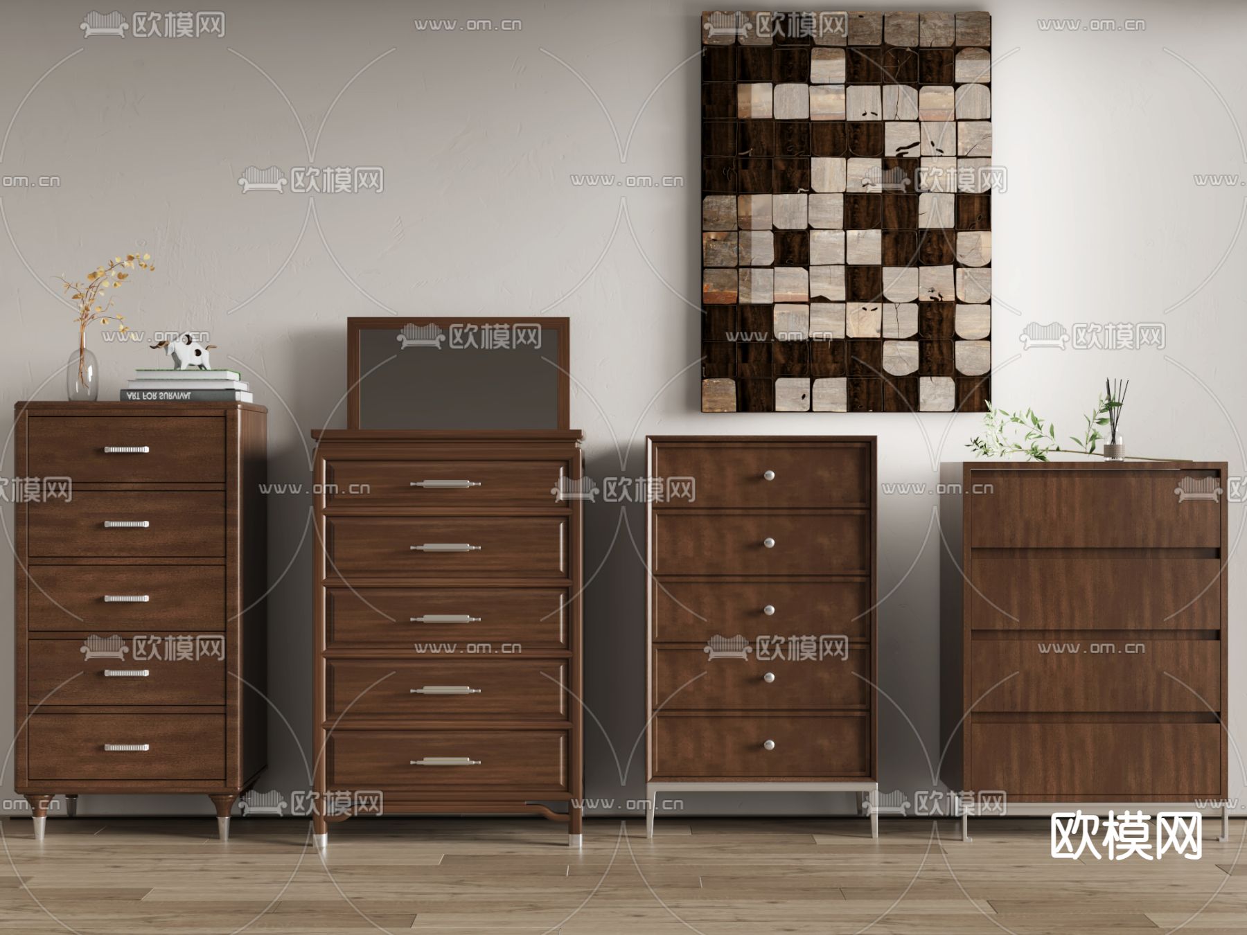 中古风斗柜 边柜3d模型下载