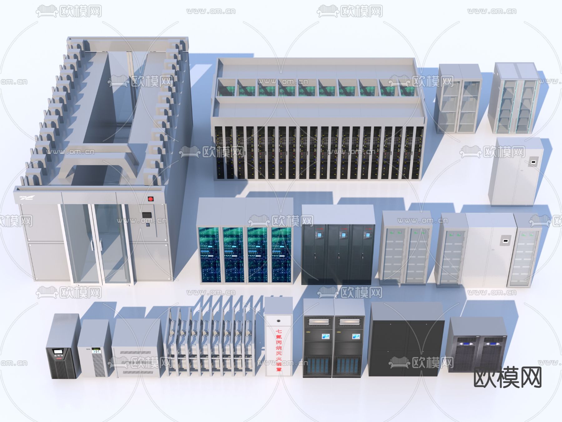 服务器 机柜3d模型下载