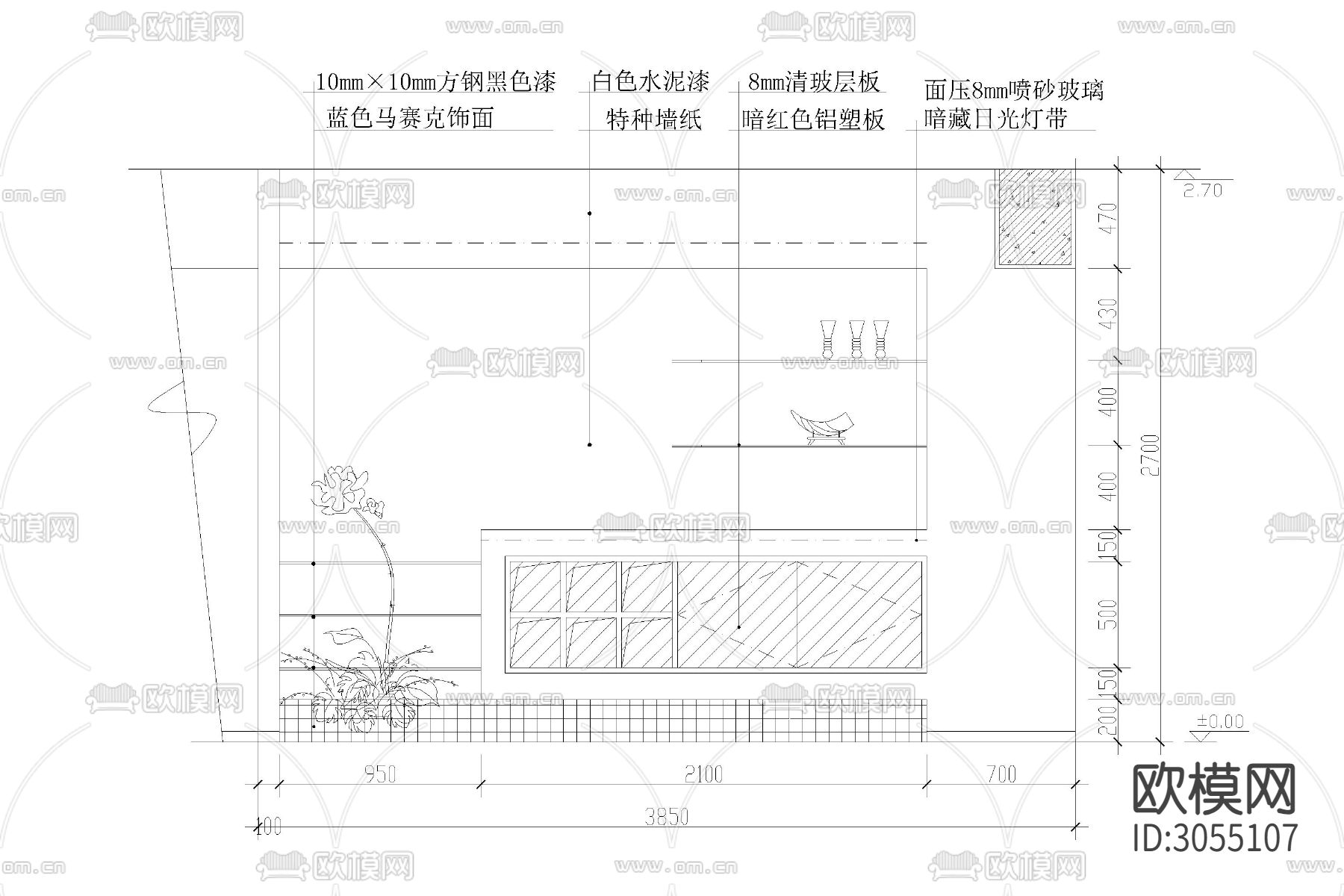 家庭 餐厅 厨房 装修 装饰 玄关 隔断cad大样图下载（渲染图6）