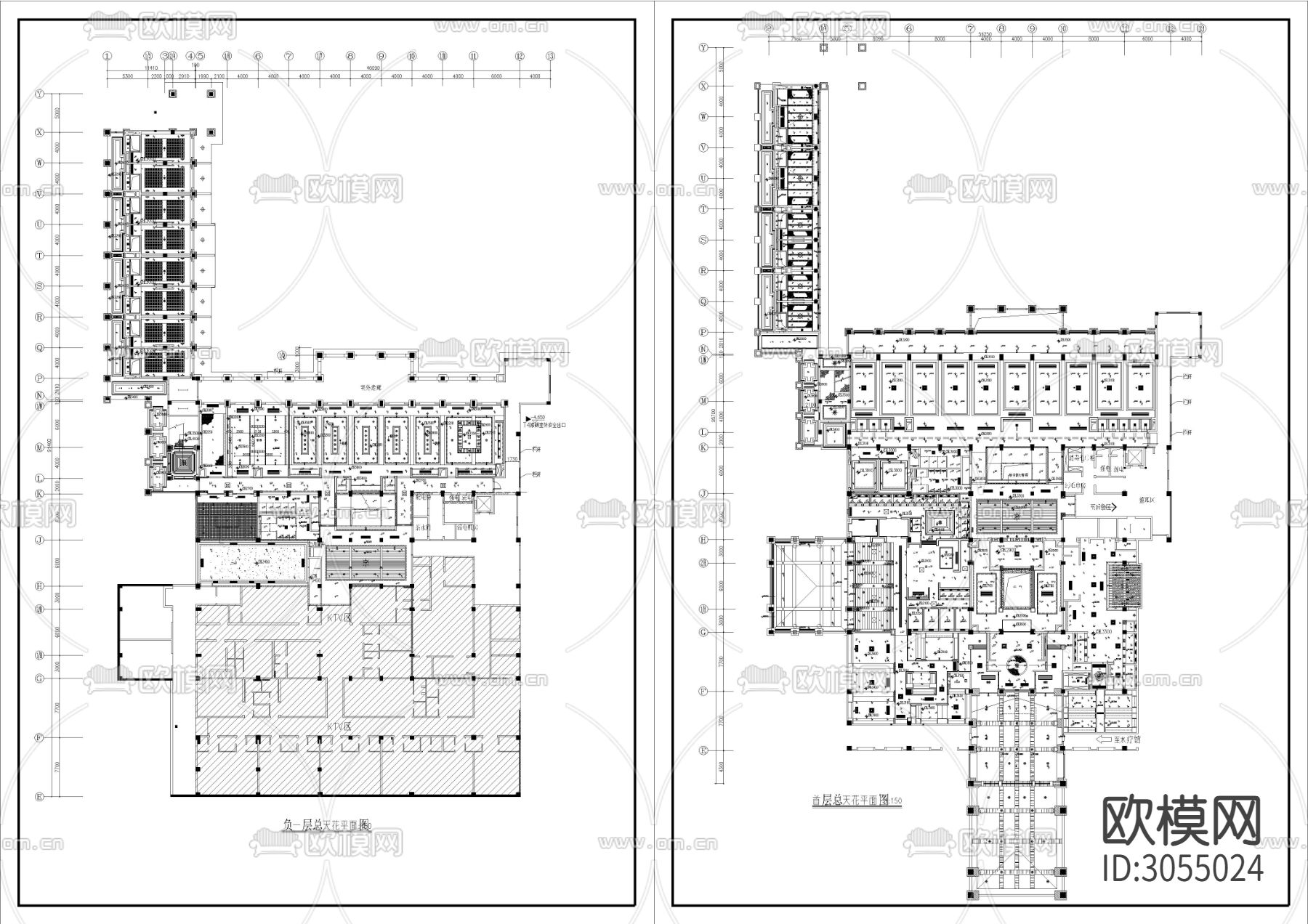 8950㎡汤泉 水疗 洗浴 度假中心cad施工图下载（渲染图4）