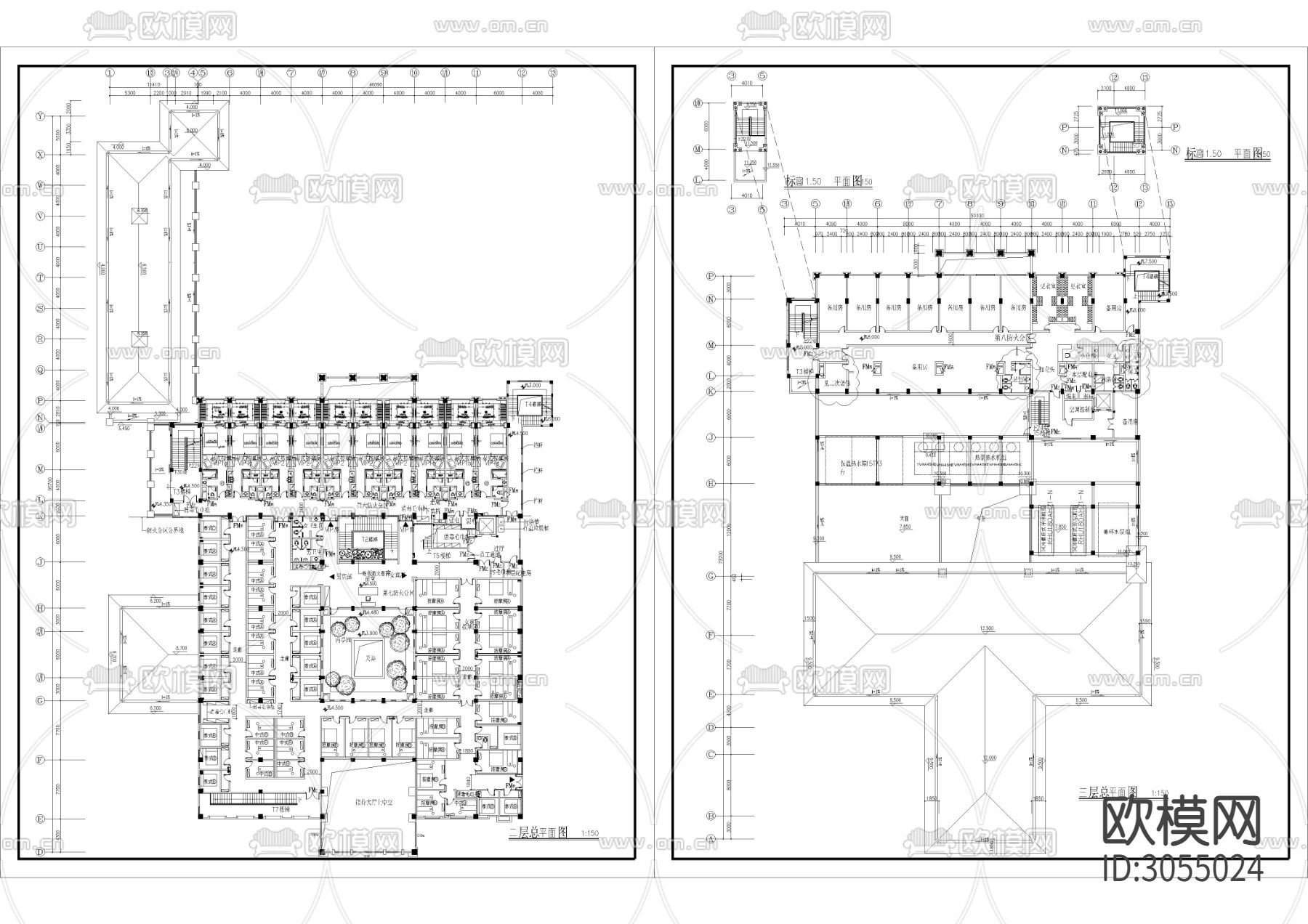 8950㎡汤泉 水疗 洗浴 度假中心cad施工图下载（渲染图1）