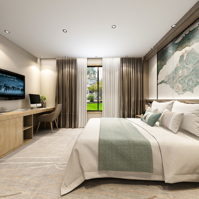  酒店宾馆客房su模型 