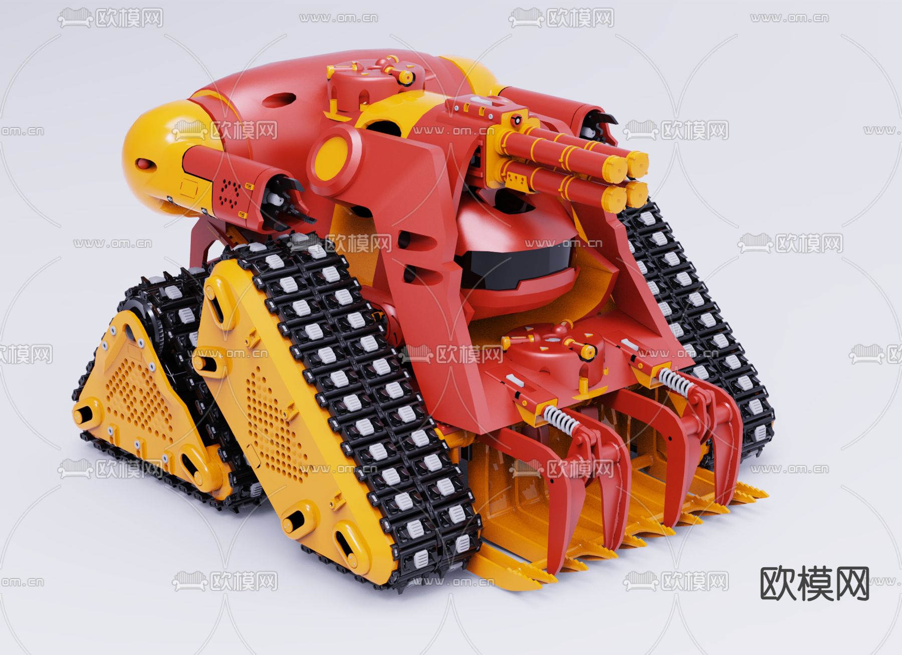 积木坦克 儿童玩具3d模型下载（渲染图1）