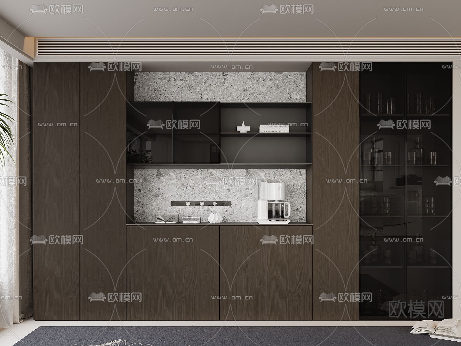 现代酒柜 餐边柜3d模型下载