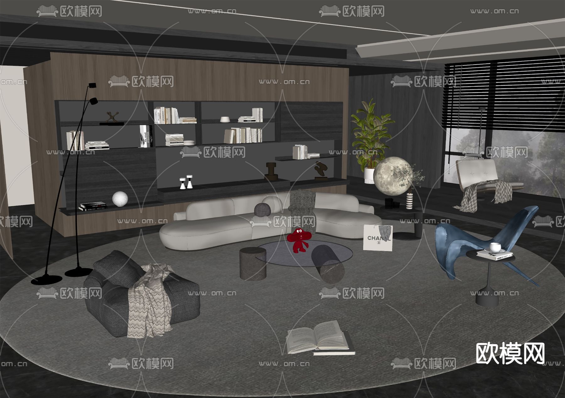 Minotti 组合沙发su模型下载（渲染图1）