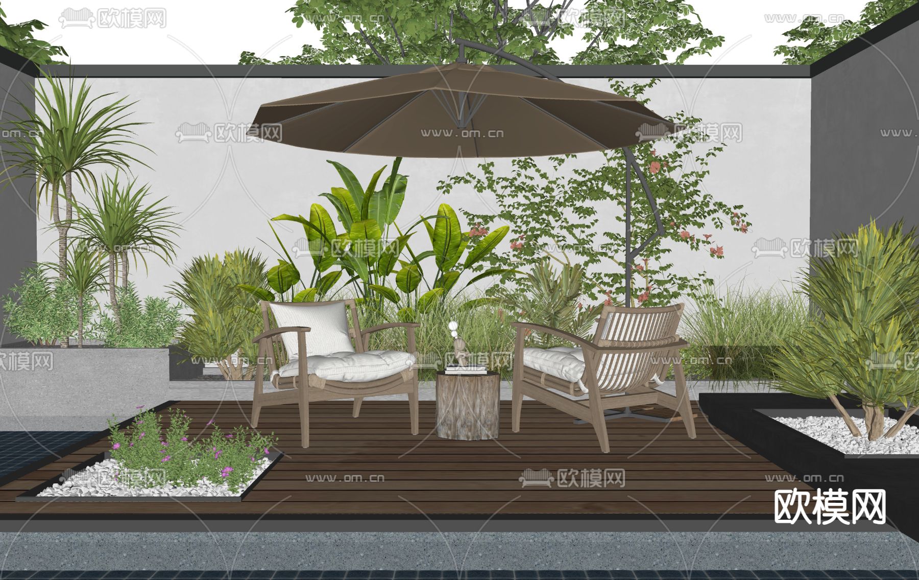 现代户外椅 休闲椅su模型下载（渲染图1）