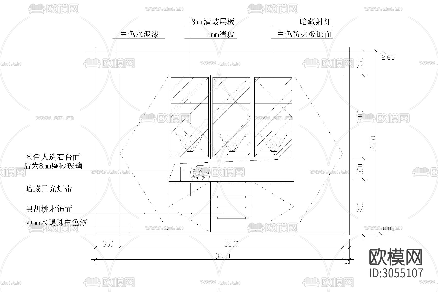 家庭 餐厅 厨房 装修 装饰 玄关 隔断cad大样图下载（渲染图4）