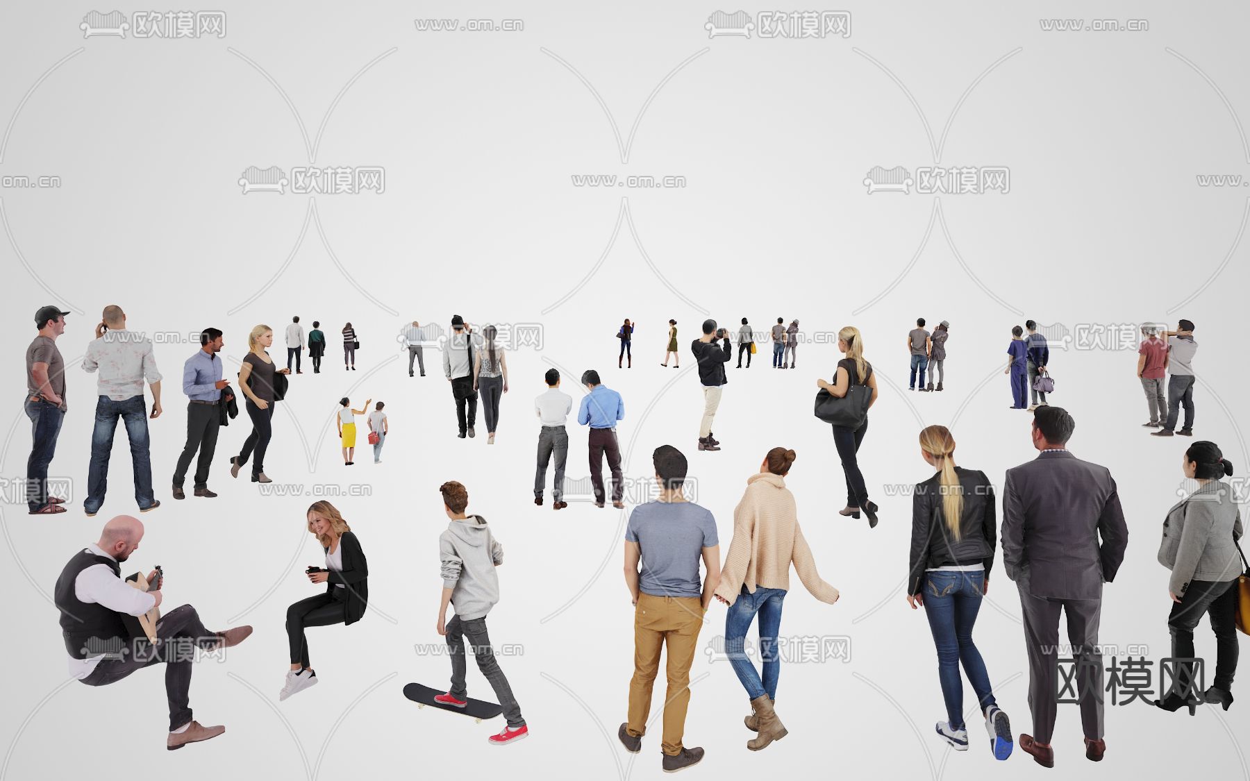 人物 情侣 商务男女3d模型下载