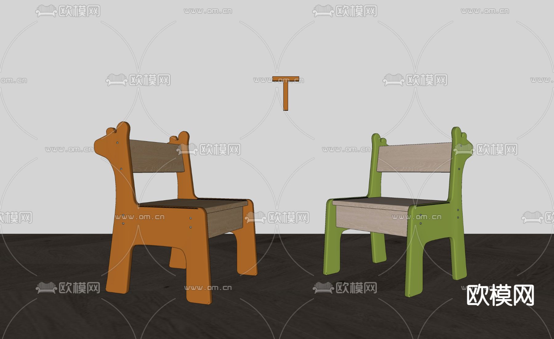 长颈鹿椅子su模型下载（渲染图1）