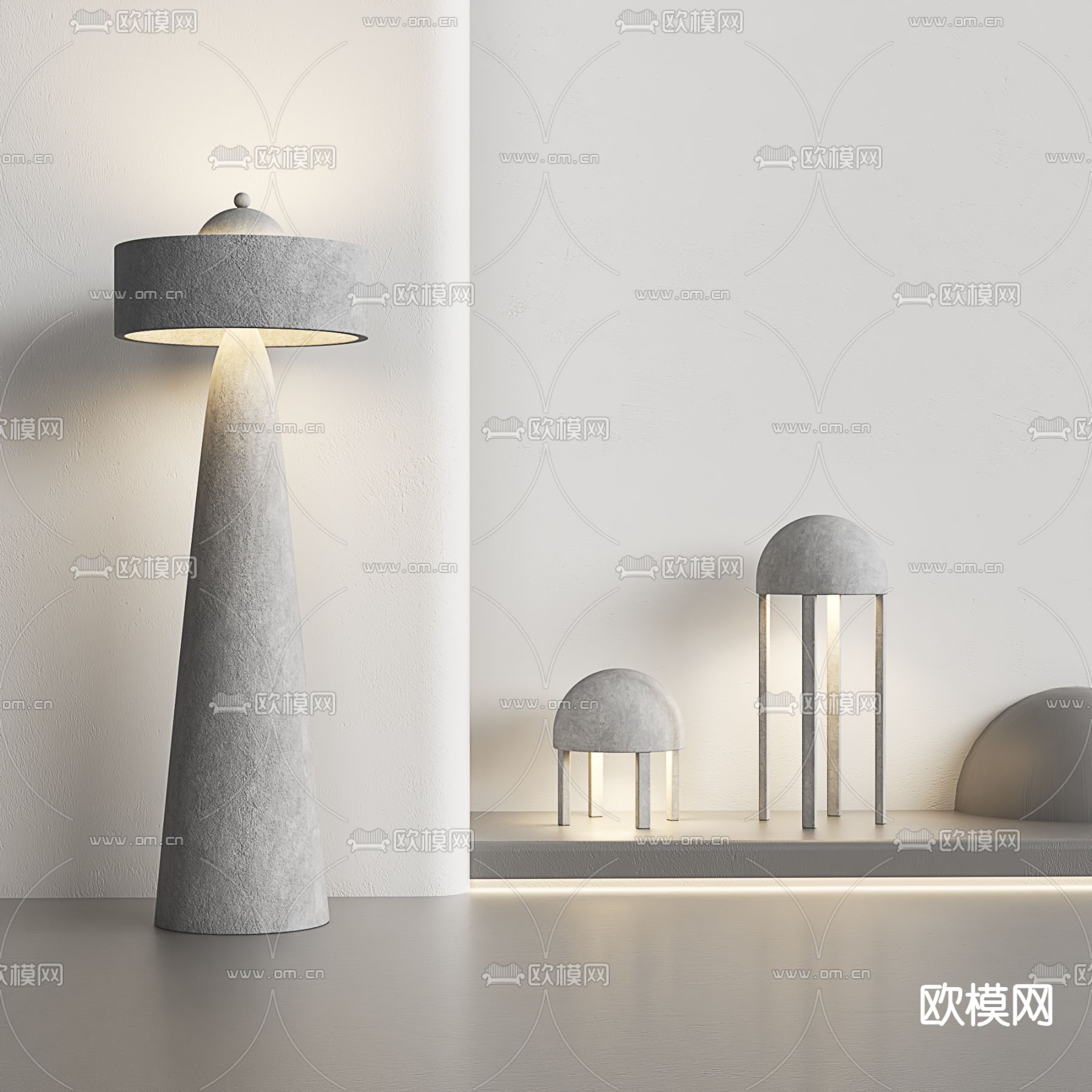 侘寂落地灯3d模型下载