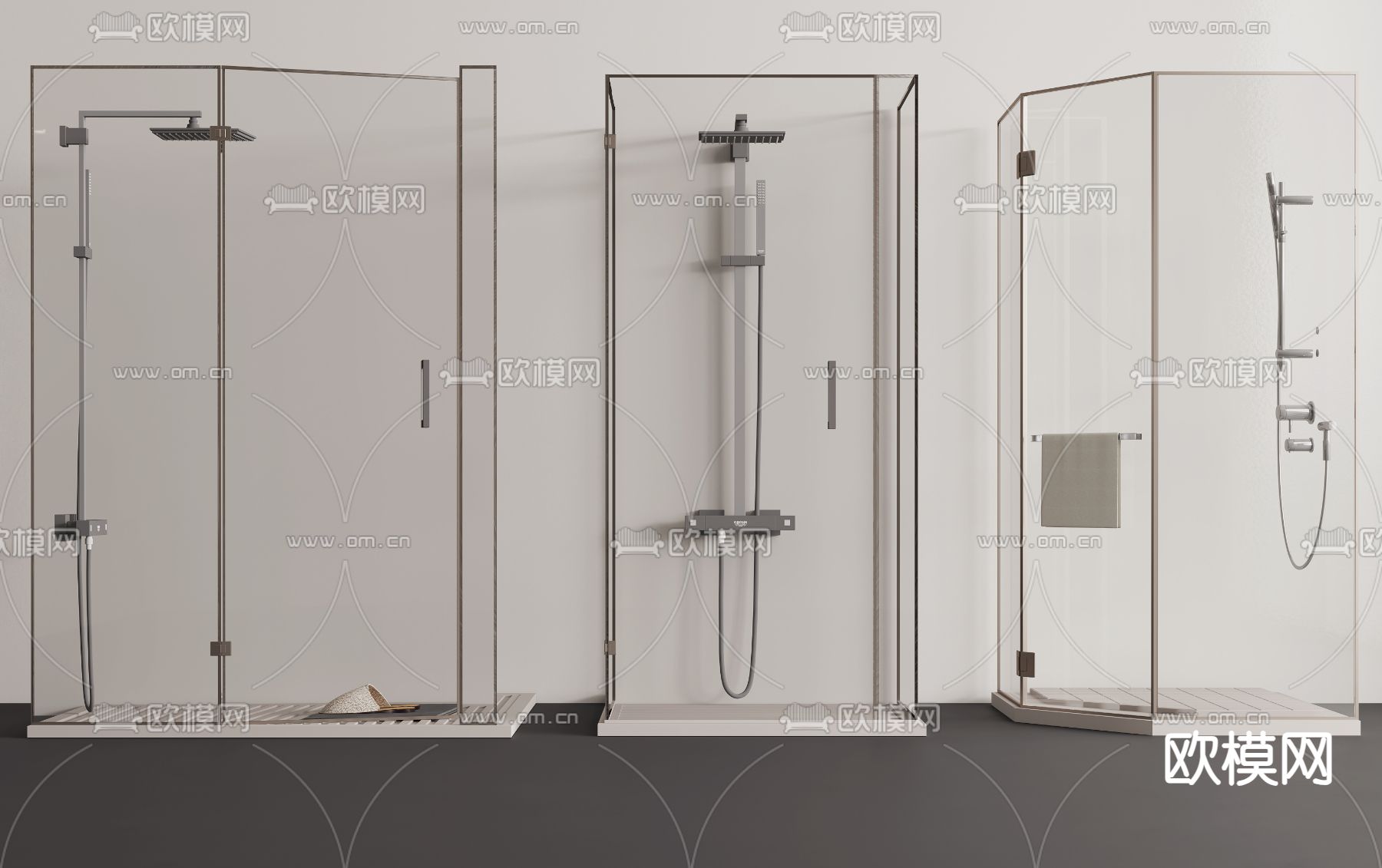 淋浴间 冲凉房 淋浴房3d模型下载