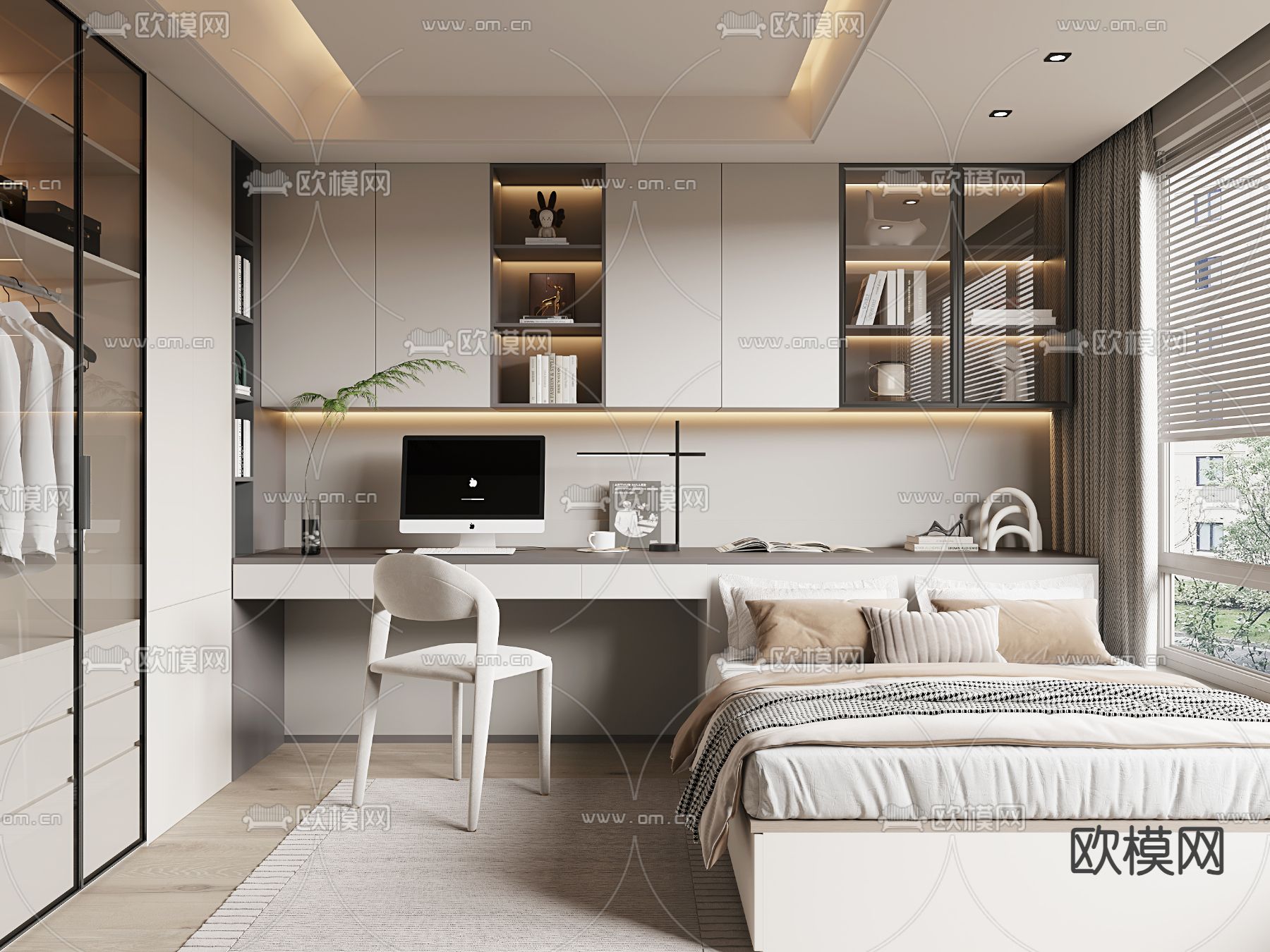 榻榻米卧室 次卧3d模型下载