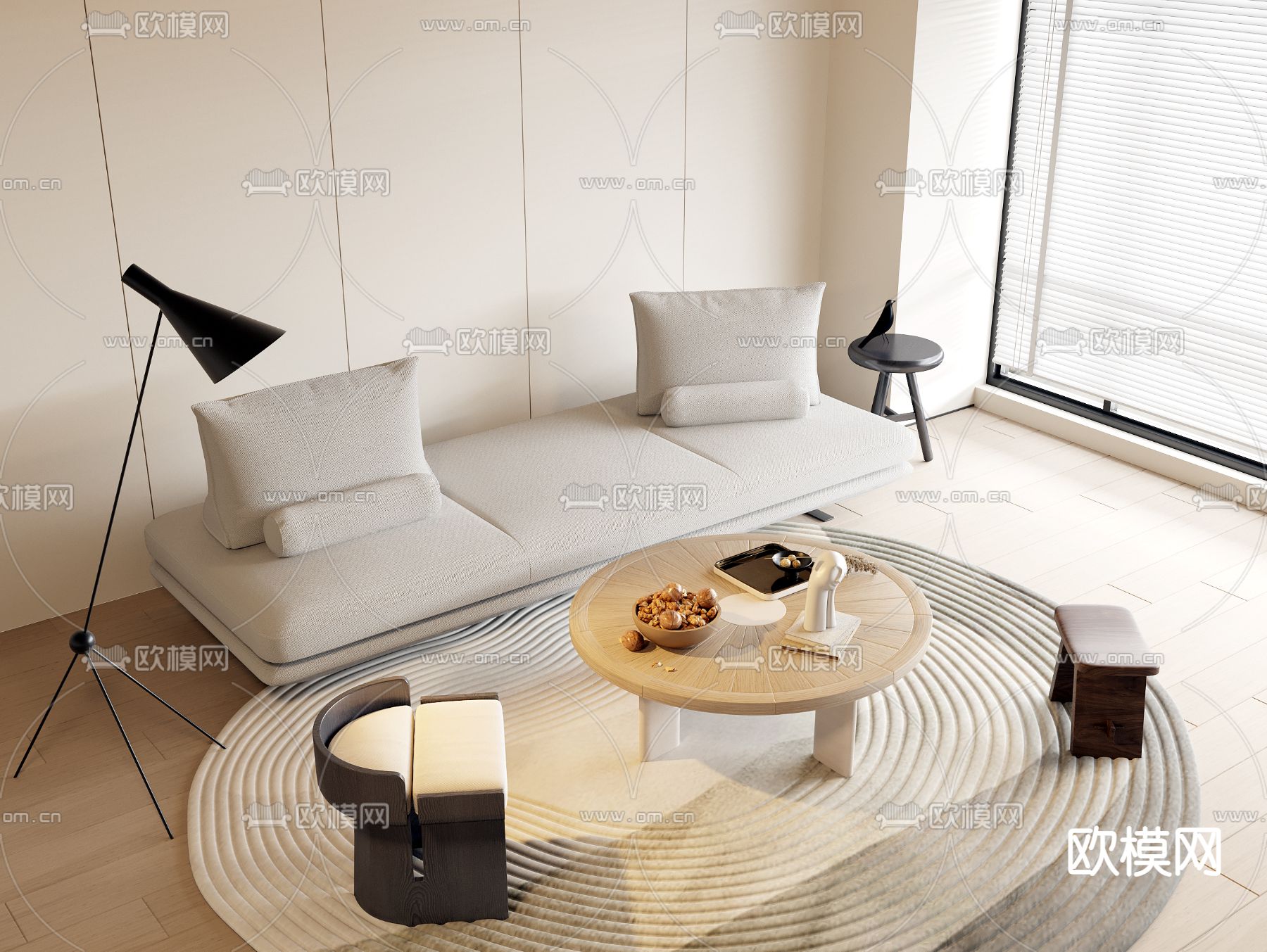 现代组合沙发3d模型下载