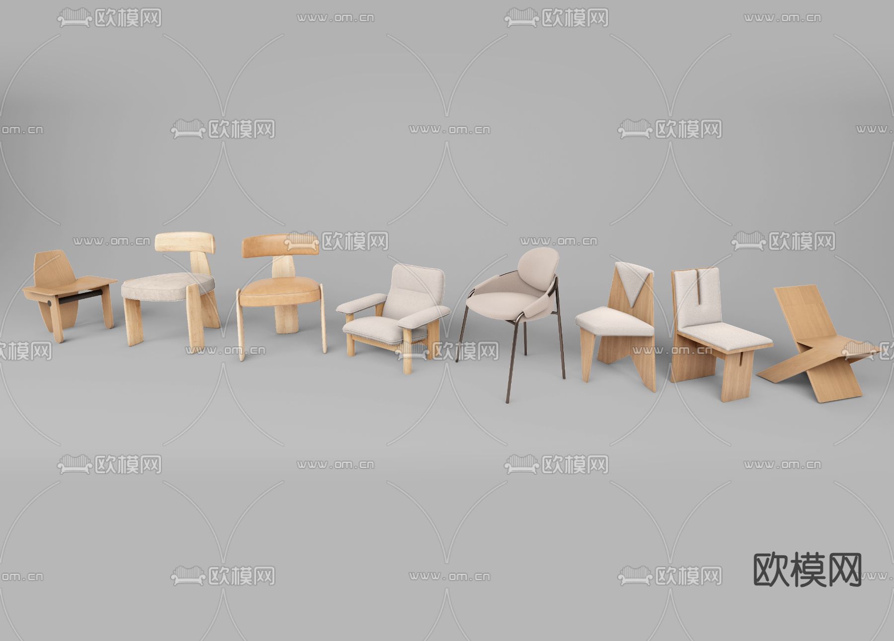 现代椅子 休闲椅3d模型下载